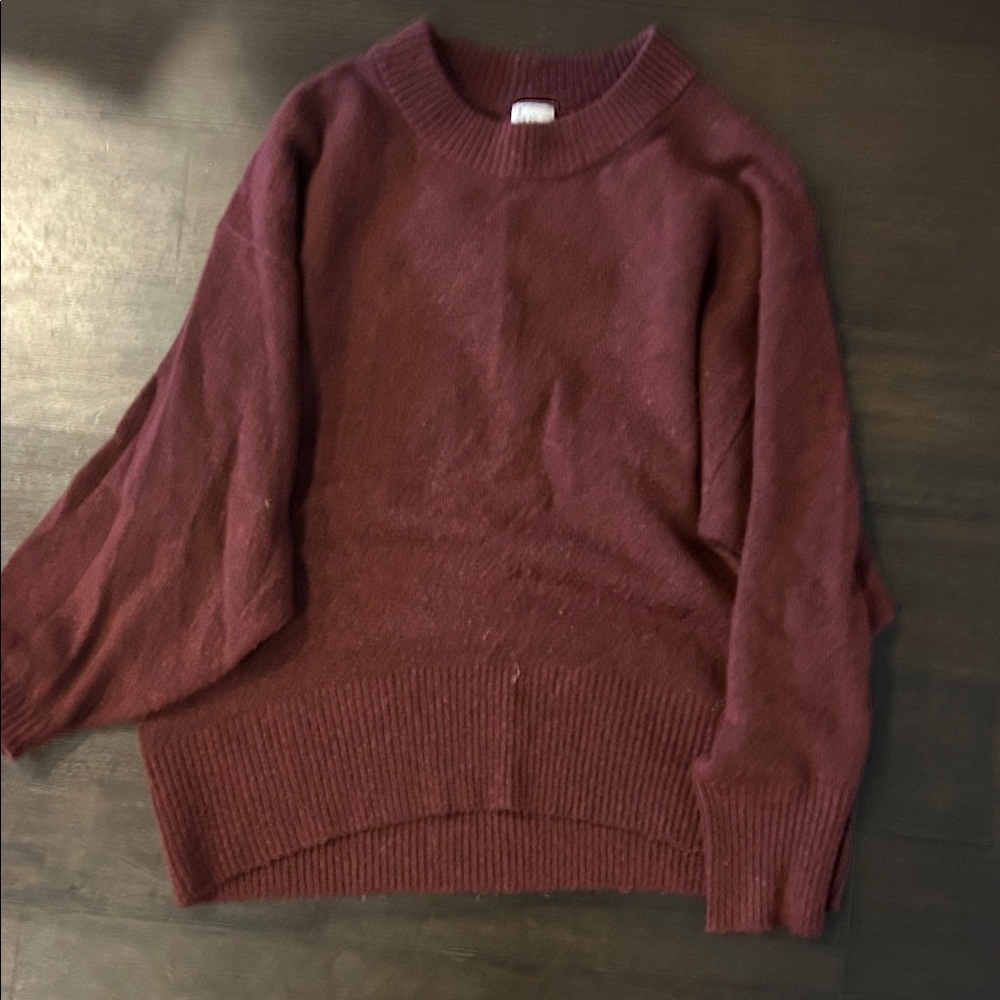 a new day Women's Deep Red Crew Neck Sweater